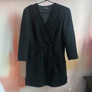Zara Black Long Sleeve Twill Dress